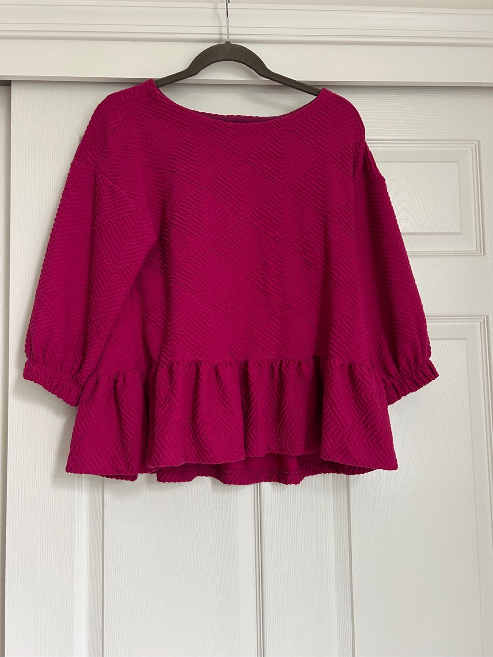 Maeve by Anthropologie Peplum Textured Top, XS